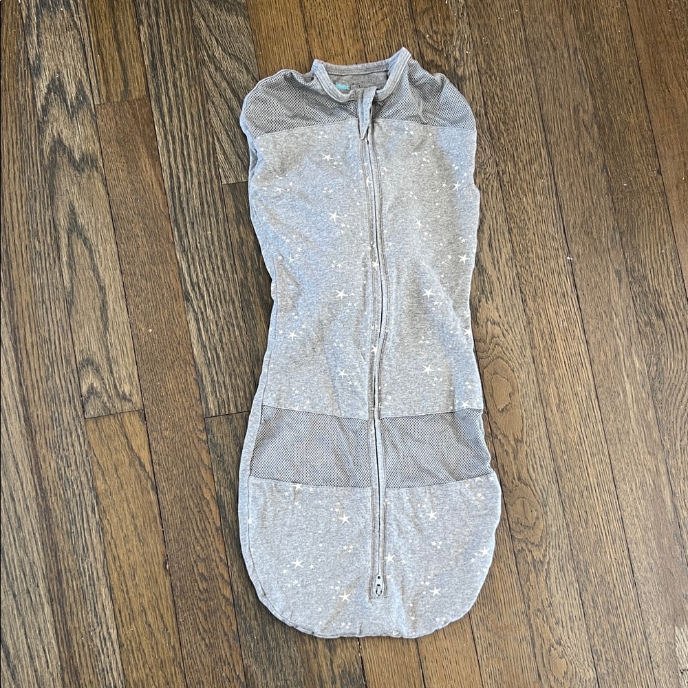 Gray Starry Baby Swaddle with Zipper